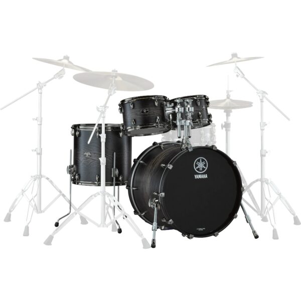 Yamaha Live Custom Hybrid Oak Jazz 4-piece shell set, Charcoal Sunburst