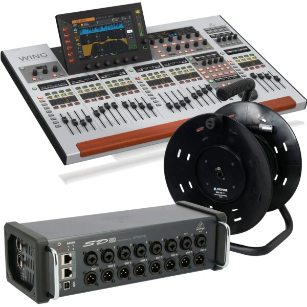 Behringer Wing 50-metre CAT5 Reel and Midas SD8 Snake