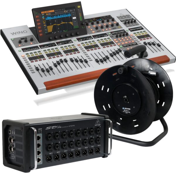 Behringer Wing 50-metre CAT5 Reel and Midas SD16 Snake