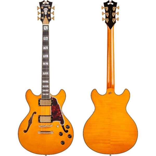 D'Angelico Excel Mini DC Vintage Natural Semi-Acoustic Guitar with Case