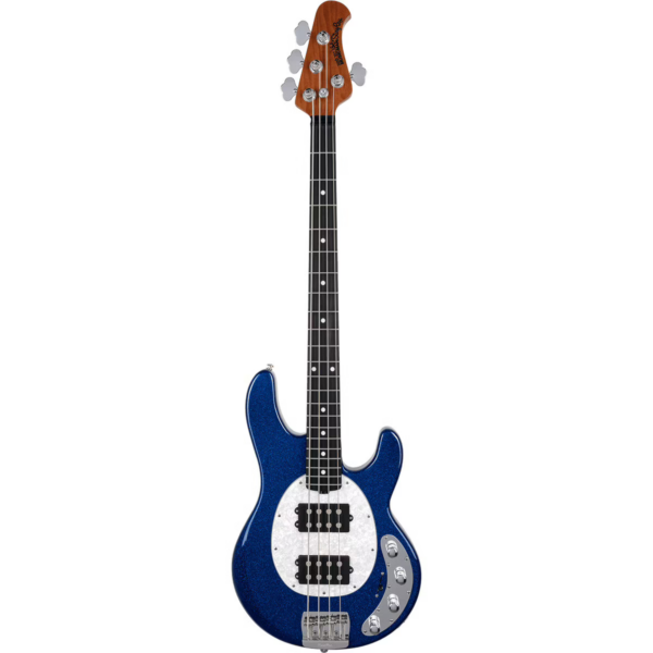 Music Man StingRay 4 Special HH Tectonic Blue Sparkle Electric Bass Guitar with Case