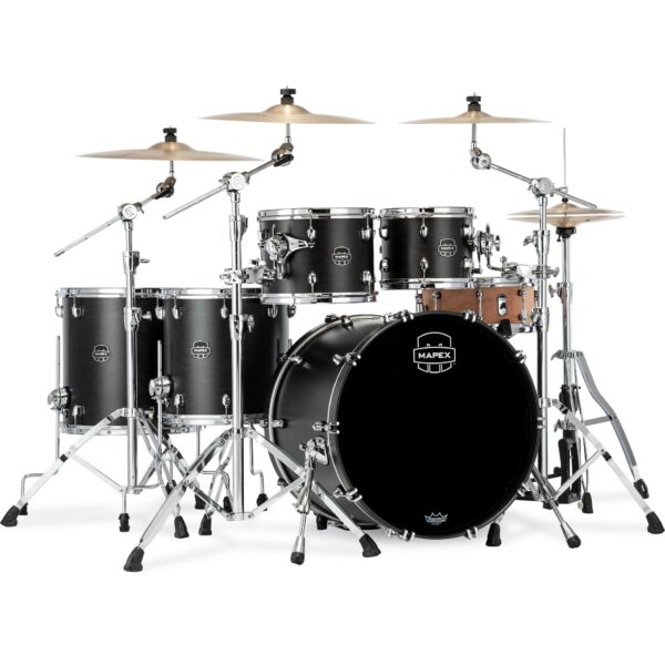 Mapex Saturn SR628XFB Satin Black 5-Piece Rock Shell Set