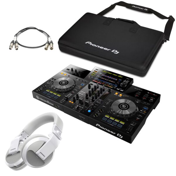 Pioneer XDJ-RR + HDJ-X5BT white + flight bag + XLR cable set