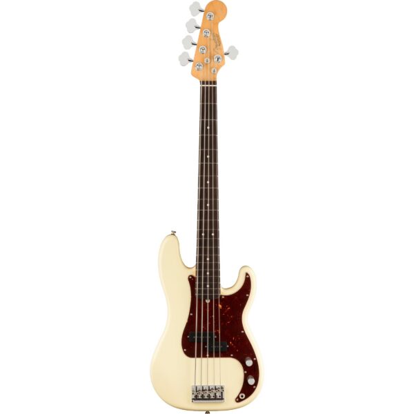 Fender American Professional II Precision Bass V RW Olympic White 5-String Electric Bass Guitar with Case