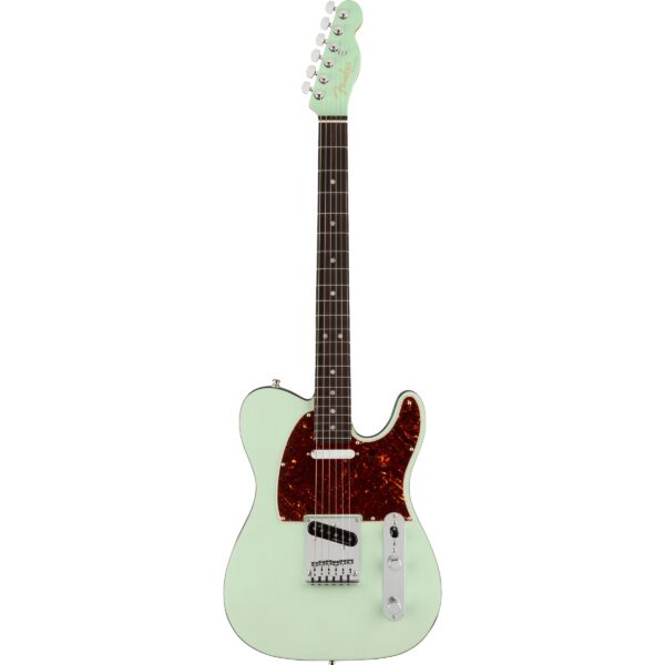 Fender American Ultra Luxe Telecaster Transparent Surf Green RW Electric Guitar with Case