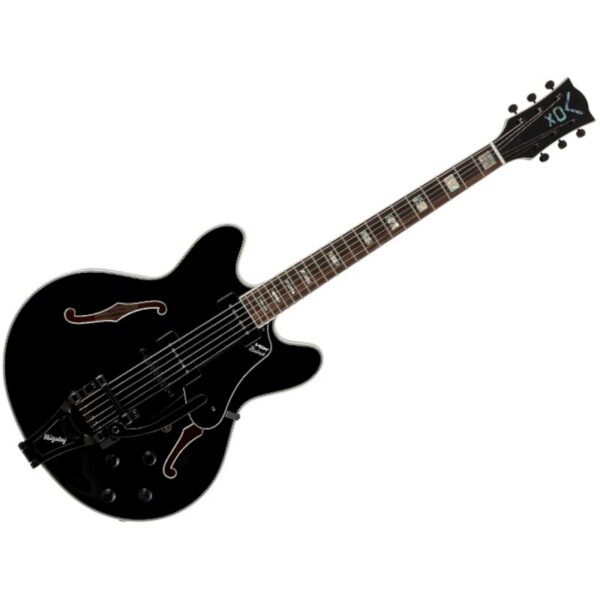 VOX Bobcat V90 Bigsby Jet Black Semi-Acoustic Guitar