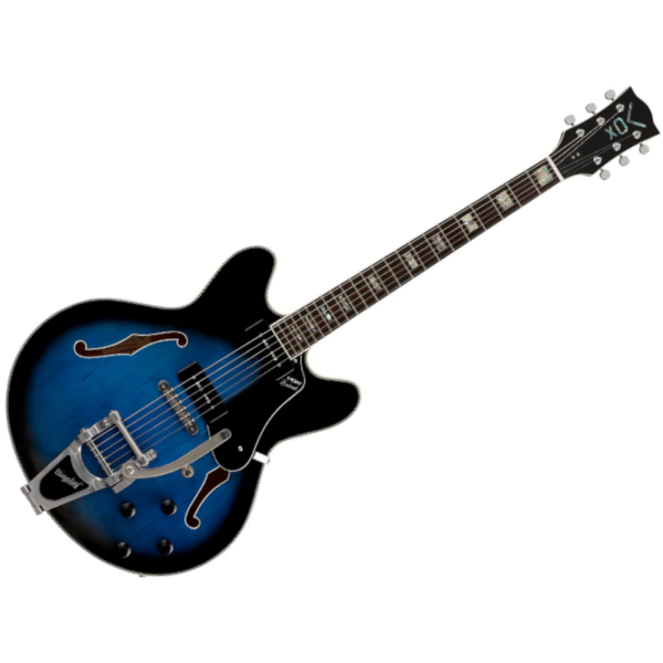 VOX Bobcat V90 Bigsby Sapphire Blue Semi-Acoustic Guitar