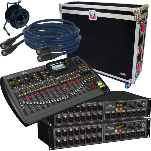 Behringer X32 bundle with 2x S16 snake + flight case + cables